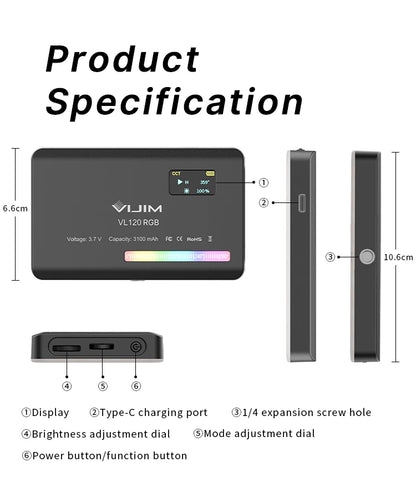 Ulanzi VL120 RGB LED Video Light