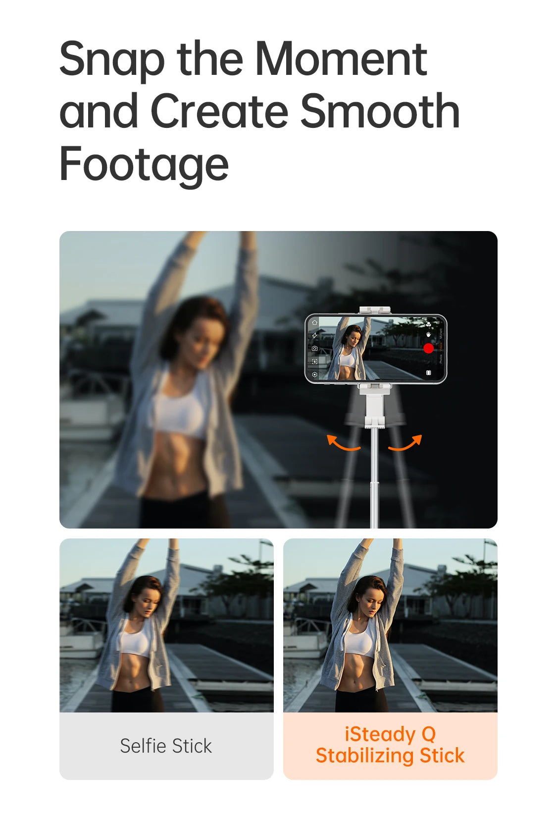 Hohem iSteady Q Smartphone Gimbal and Selfie Stick Tripod