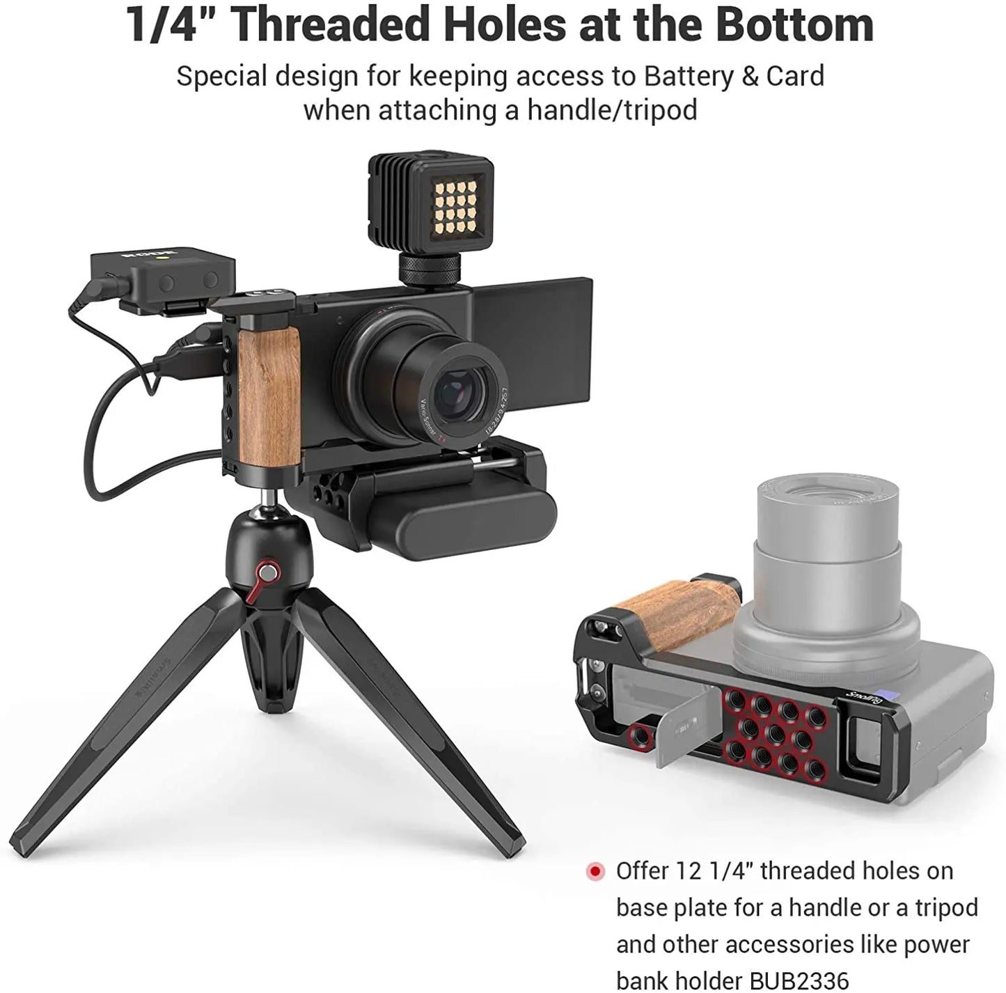 SmallRig L-Shape Wooden Grip for Sony ZV-1