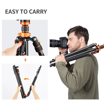 K&F Concept 80.7-Inch Aluminium Camera Tripod with 10kg Load Capacity