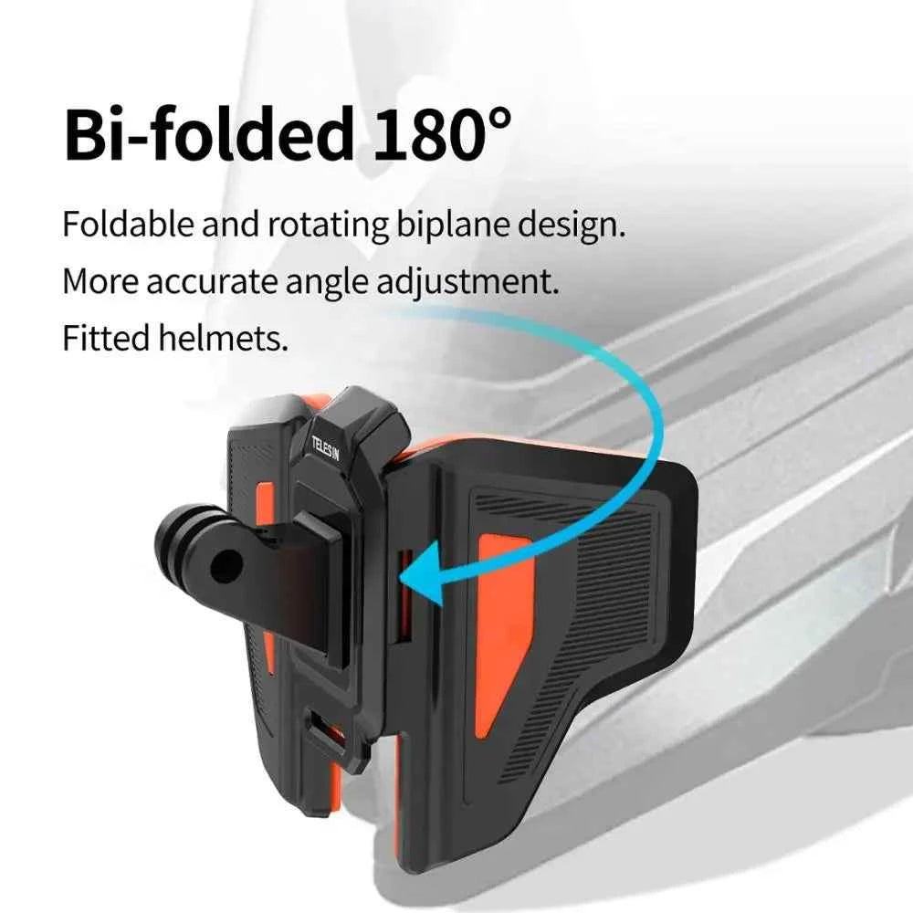 TELESIN Foldable Motorcycle Helmet Chin Mount