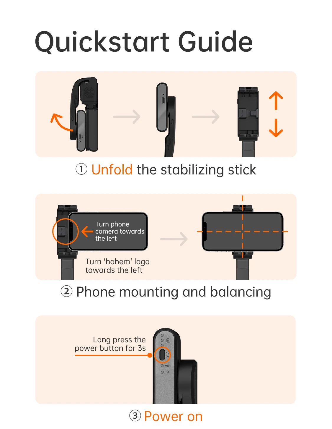 Hohem iSteady Q Smartphone Gimbal and Selfie Stick Tripod