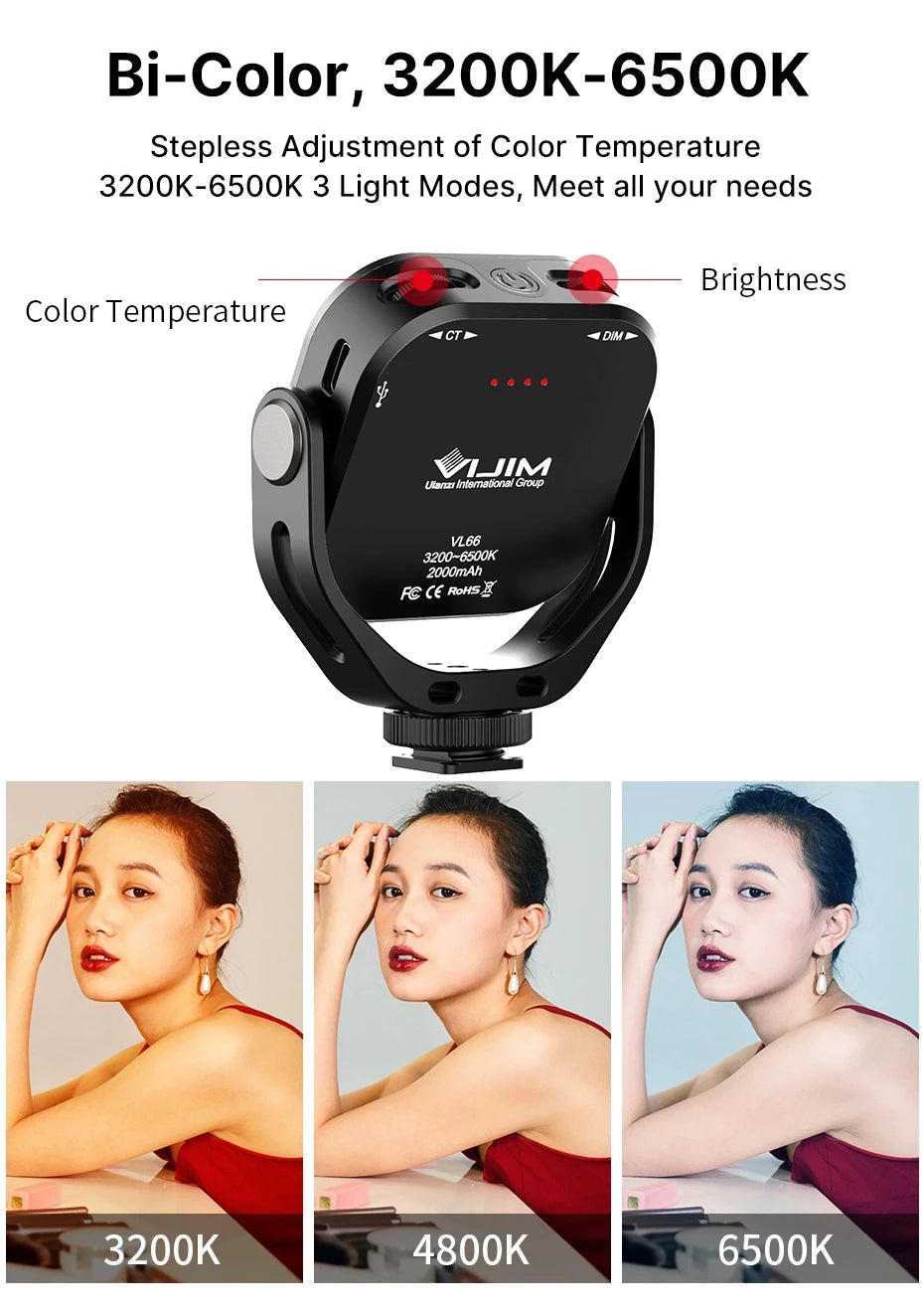 Ulanzi VIJIM VL66 Adjustable LED Video Light