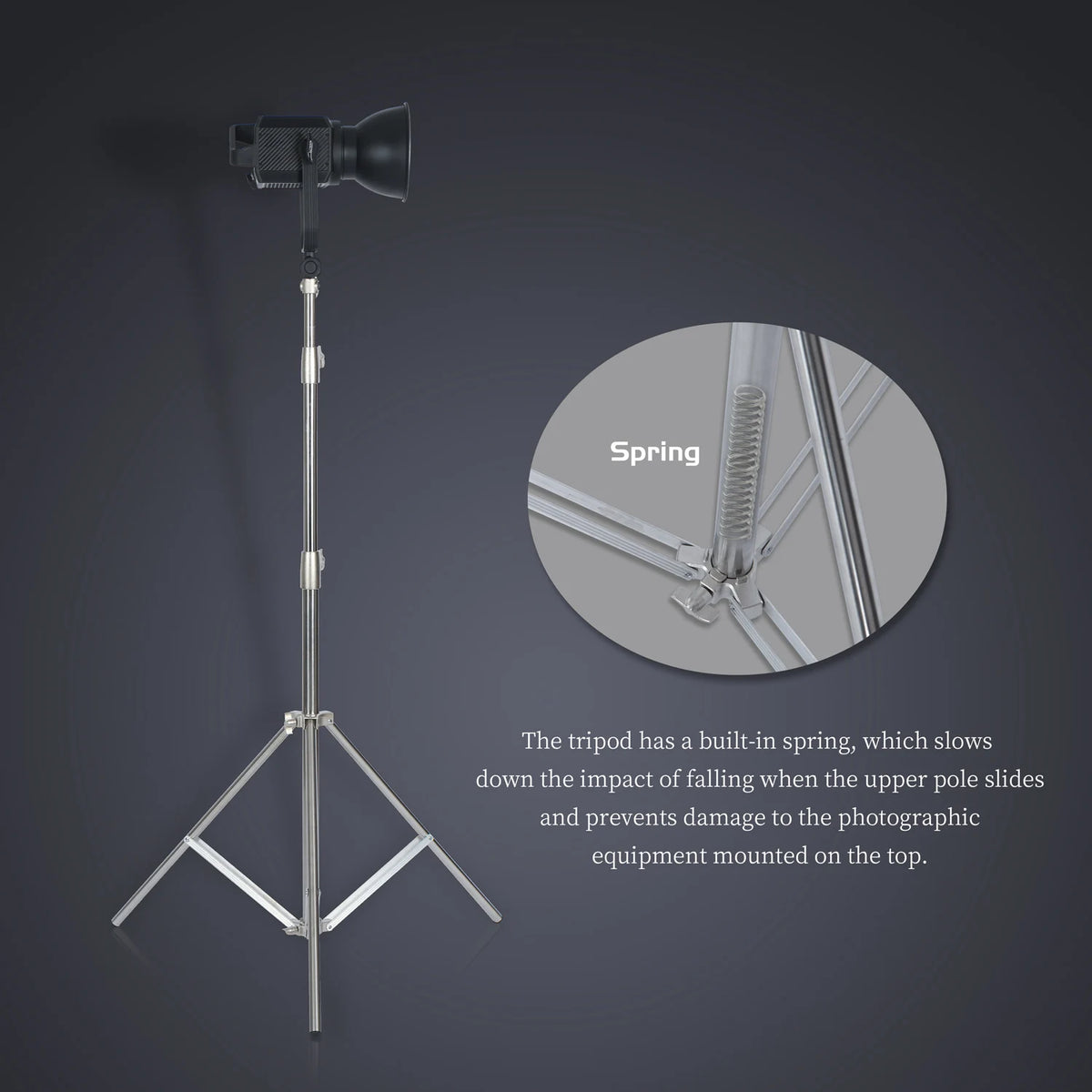 Heavy-Duty Stainless Steel Photography Light Stand