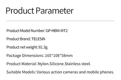 TELESIN Foldable Motorcycle Helmet Chin Mount - CameraHUB
