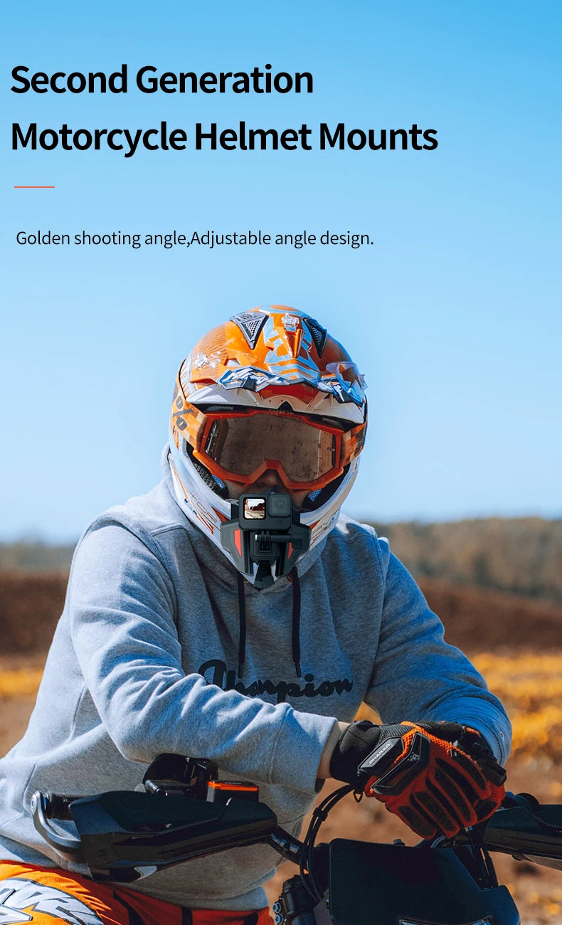 TELESIN Foldable Motorcycle Helmet Chin Mount - CameraHUB