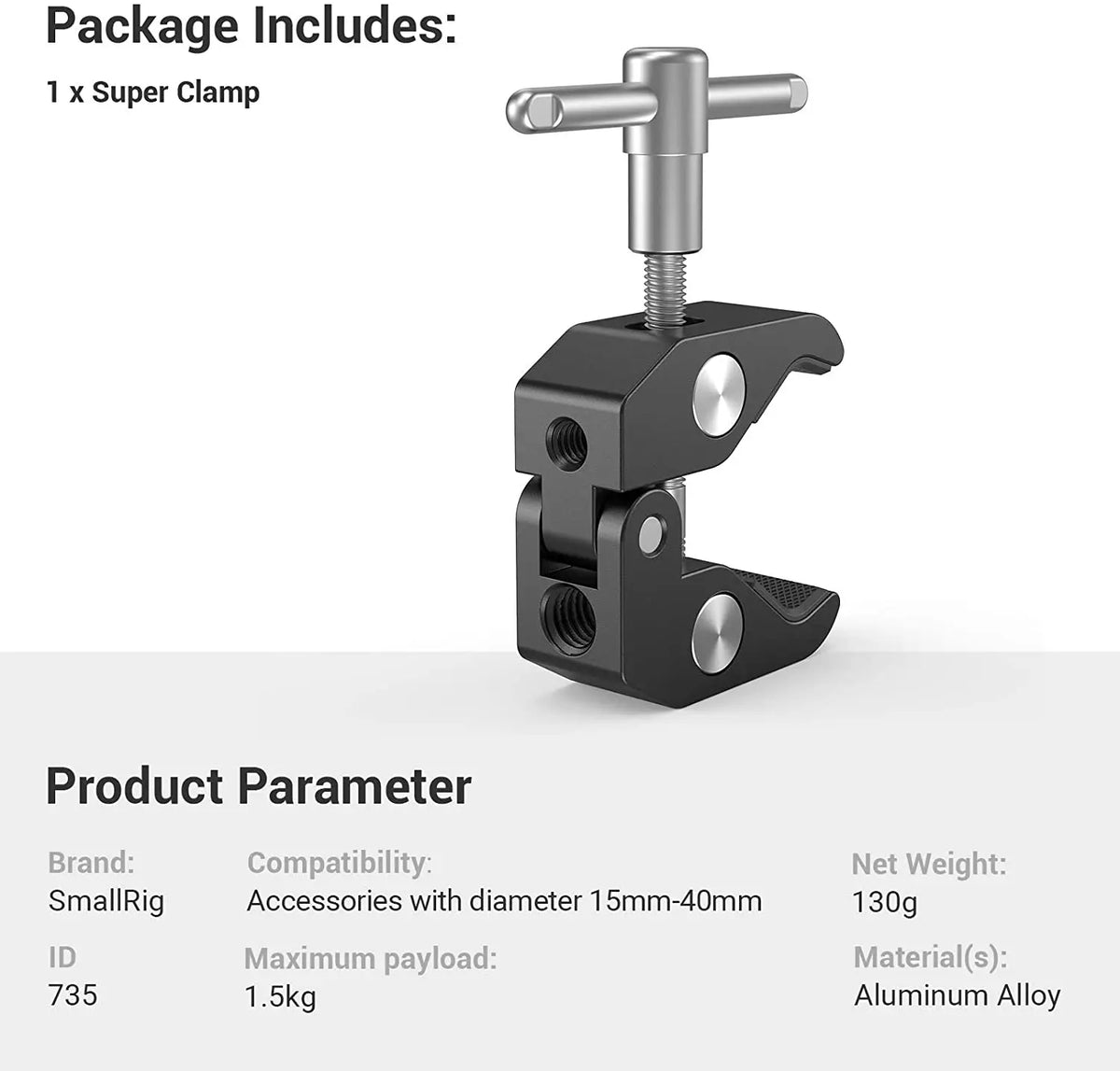 SmallRig 2058 Super Clamp & Ball Head Kits