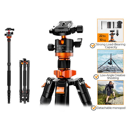 K&F Concept K255A4 68-Inch Aluminium Monopod Tripod