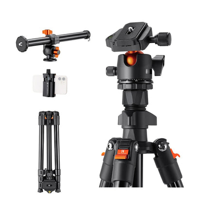 K&F Concept 76.7-Inch Multi-Angle Camera Tripod with Phone Mount