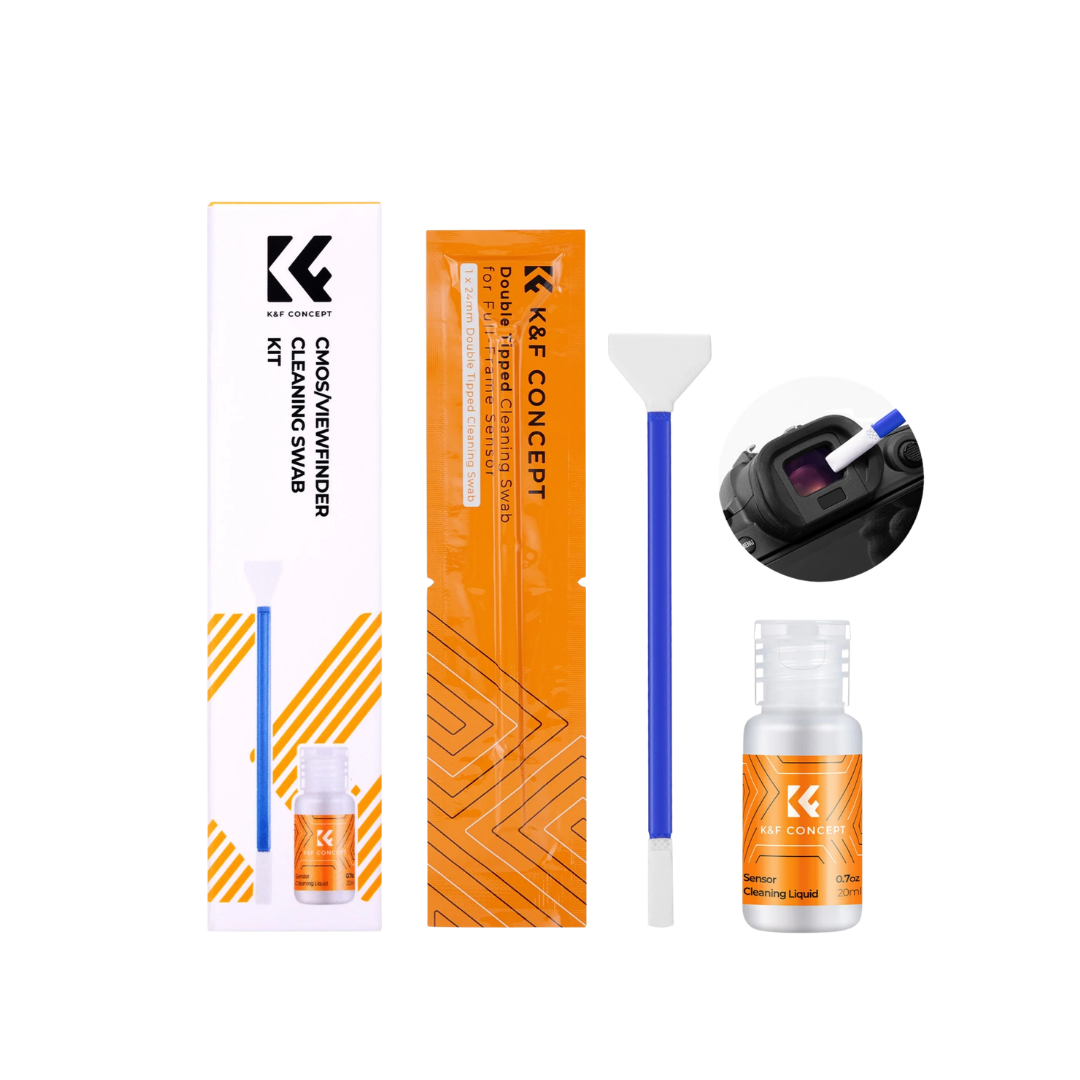K&F Concept 2-in-1 Camera Sensor Cleaning Swab Kit - Liquid 6pc 24mm