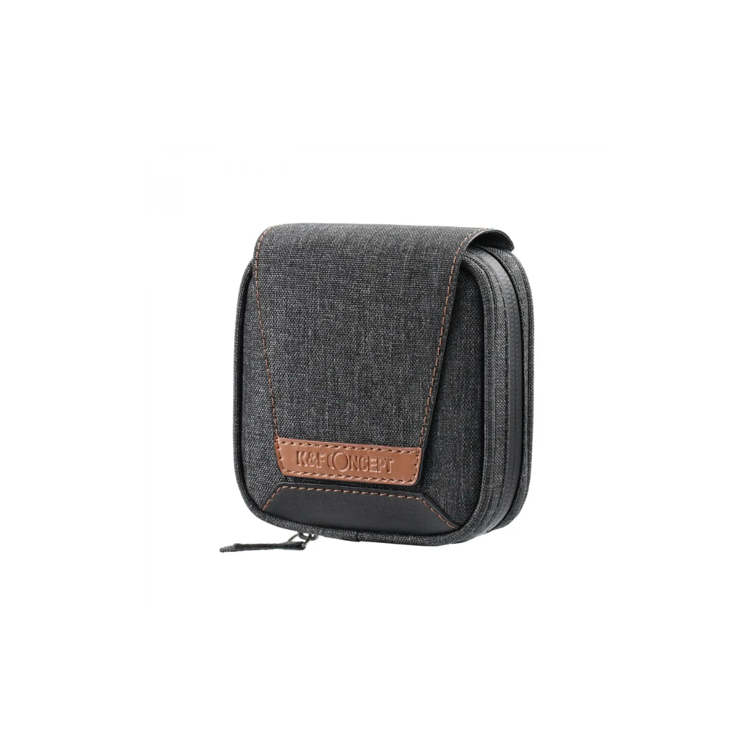 K&F Concept Waterproof 4-Slot Lens Filter Case for 37-95mm Filters - Dark Grey