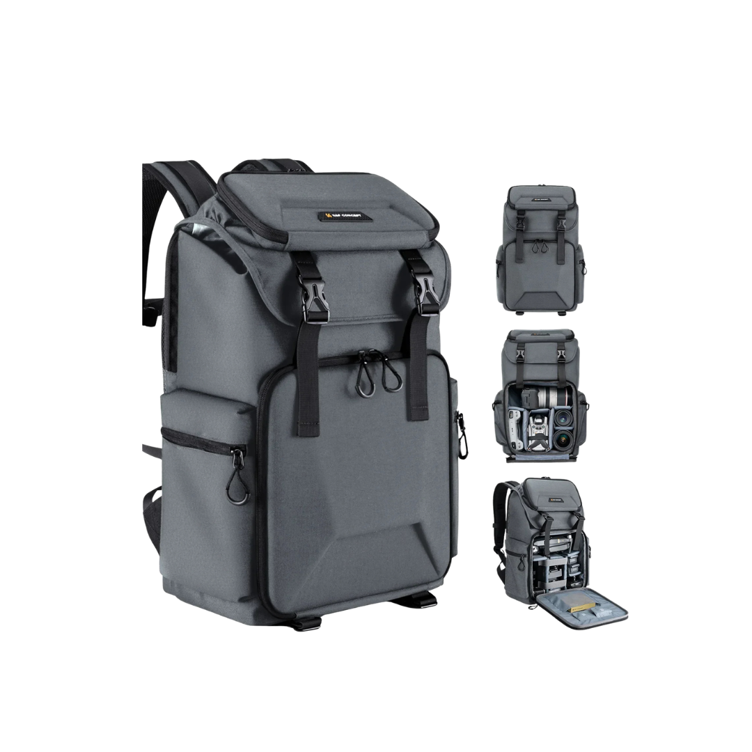 K&F Concept 25L Camera Backpack with 15.6-Inch Laptop Compartment - Black