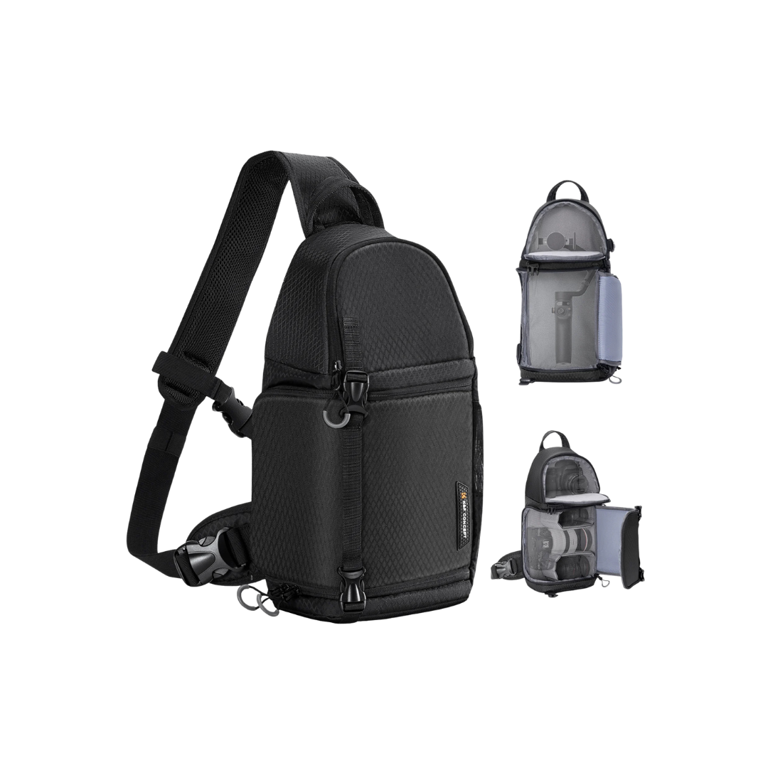 K&F Concept 10L Camera Sling Bag for DSLR & Mirrorless Cameras - Iron Grey