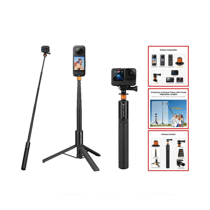 K&F 120cm Invisible Selfie Stick for Action Cameras
