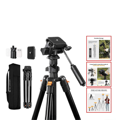 K&F 196cm Camera Tripod with 3-Way Head