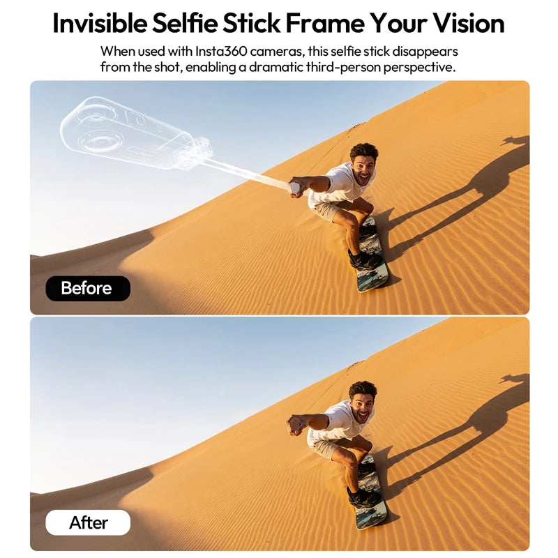 Ulanzi MT98 Invisible Selfie Stick 57cm for Action Cameras