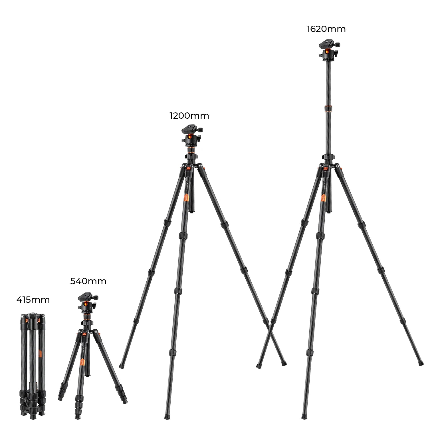 K&F Concept K254C2 64-Inch Carbon Fibre Tripod