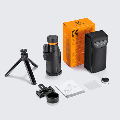 K&F 12x50 Waterproof Monocular Telescope with Phone Adapter