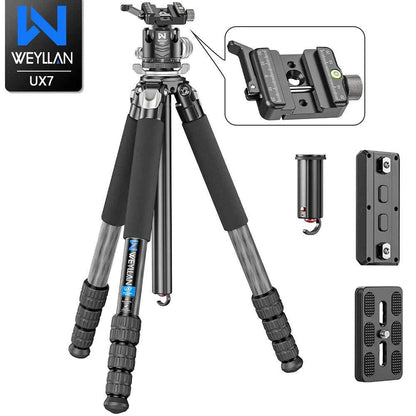 WEYLLAN UX7 Compact Carbon Fibre Travel Tripod