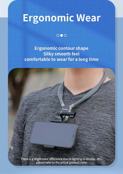 TELESIN Silicone Neck Mount for Action Cameras & Phones