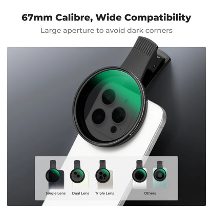 K&F 67mm Phone ND/CPL/Black Mist Filter Clip