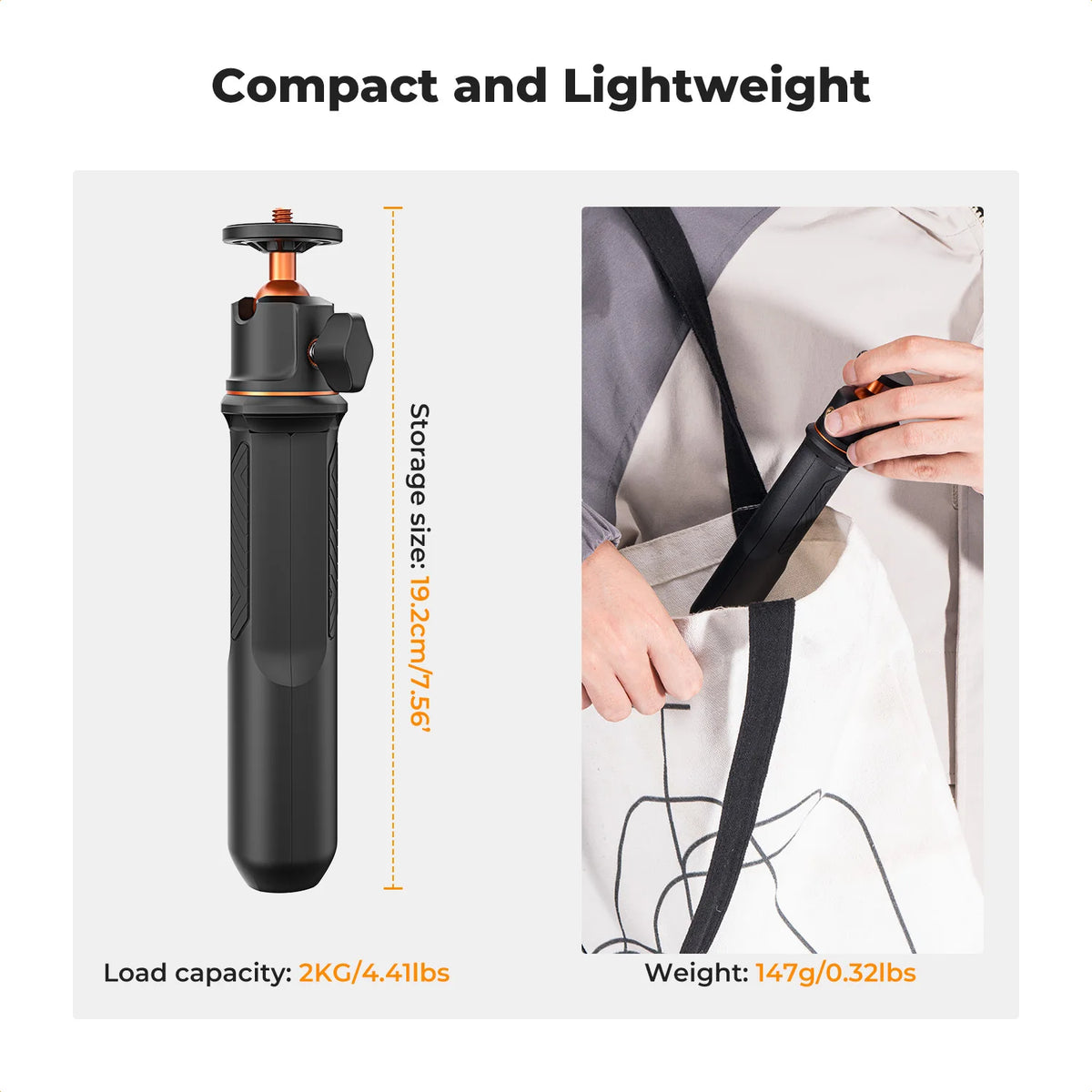 K&F MS11 60cm 3-in-1 Selfie Stick Desktop Tripod