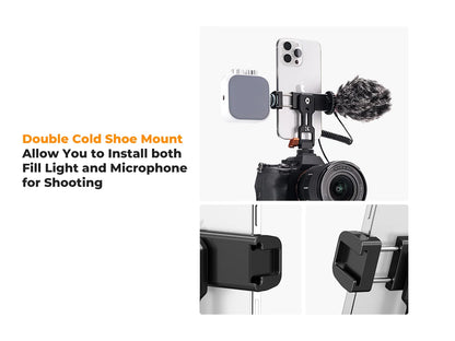 K&F Metal Phone Tripod Mount with Dual Cold Shoe
