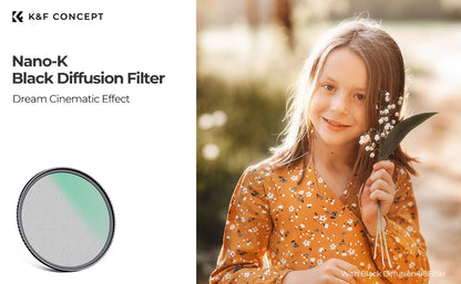 K&F Concept Black Mist Diffusion Lens Filter - Black Mist 1-8 / 37mm