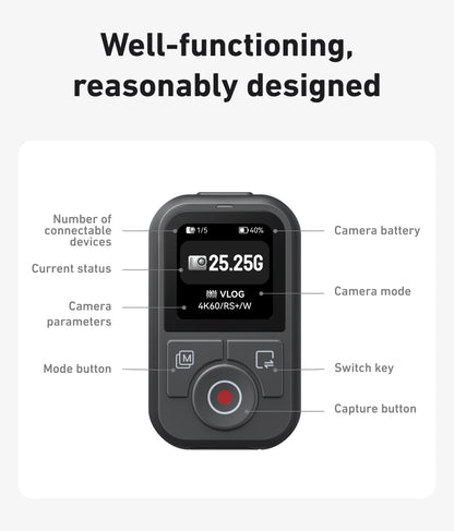 TELESIN Bluetooth Remote for DJI Osmo Action 4 / 5 / 6