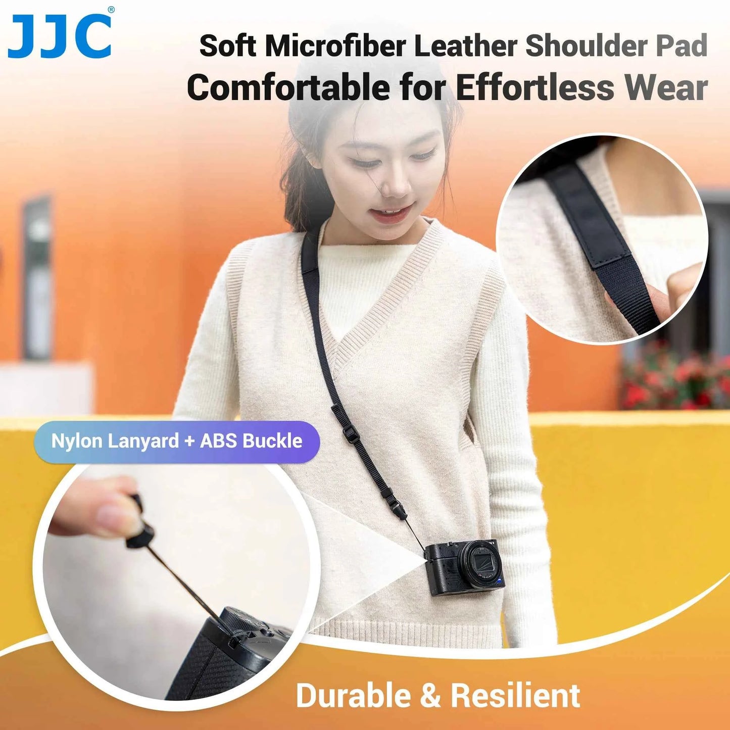 JJC Neck & Shoulder Strap for Ricoh GR, Sony RX100 & Compact Cameras