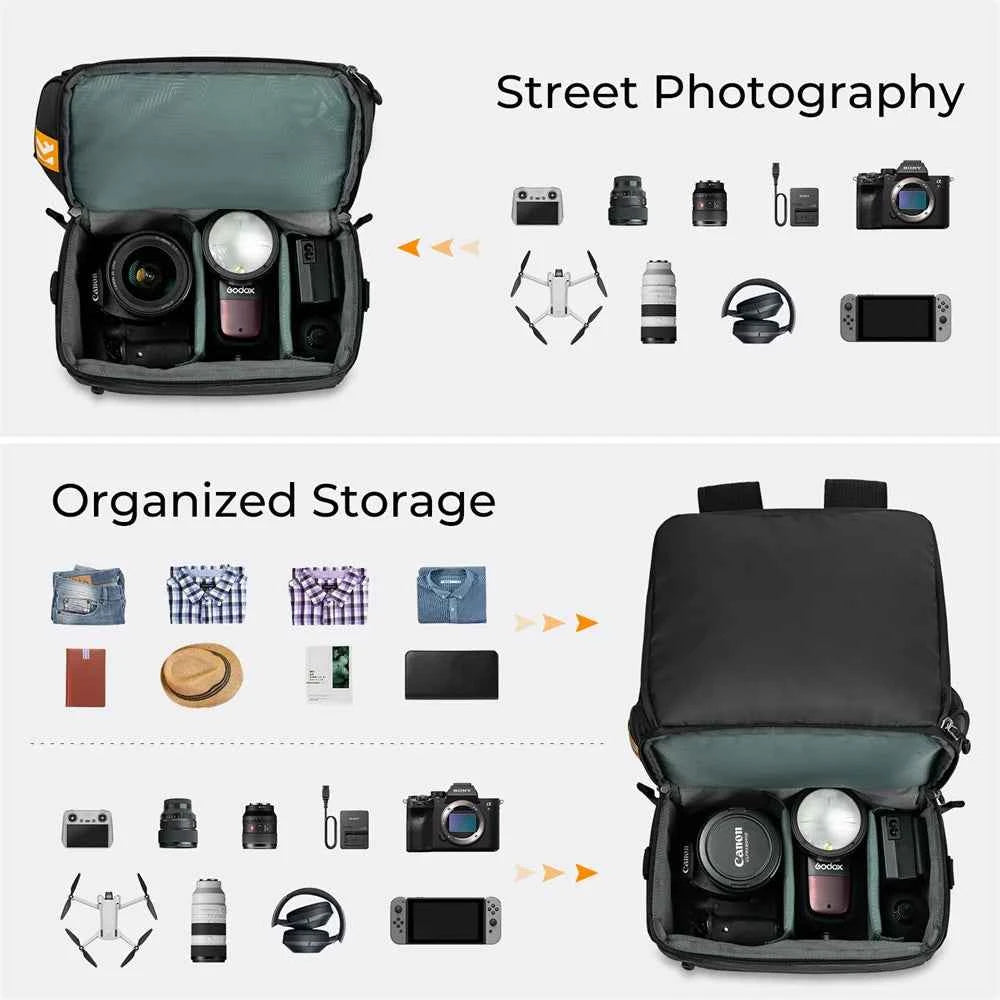 K&F Concept 22L 2-in-1 Camera Backpack & Shoulder Bag