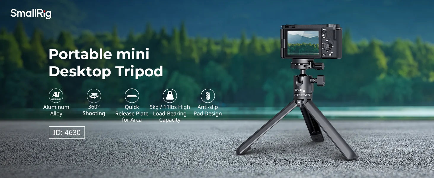 SmallRig 4630 Metal Tabletop Tripod with Arca-Swiss Quick Release Plate
