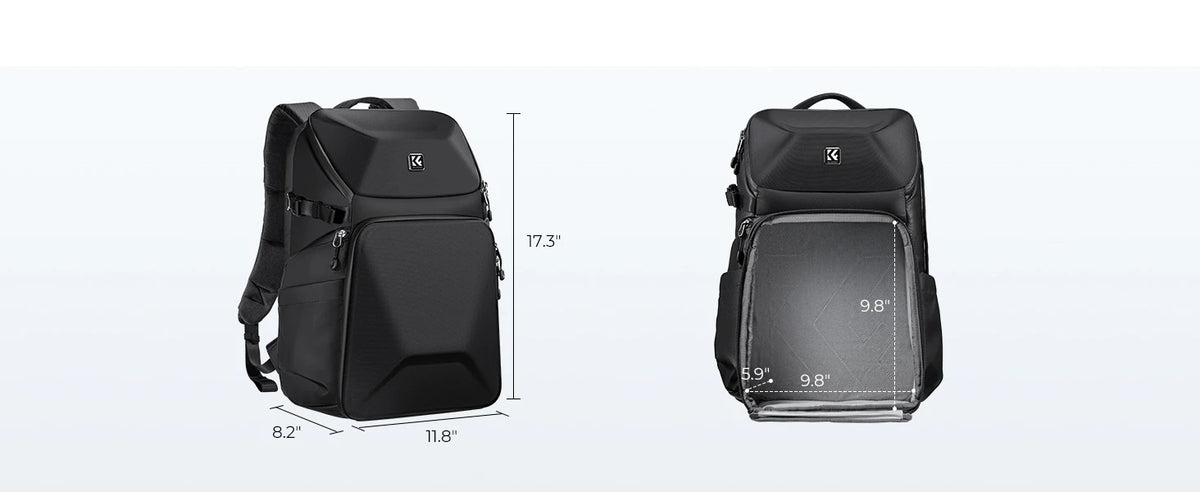 K&F 20L Hardshell Camera Backpack with 15.6 Inch Laptop Compartment