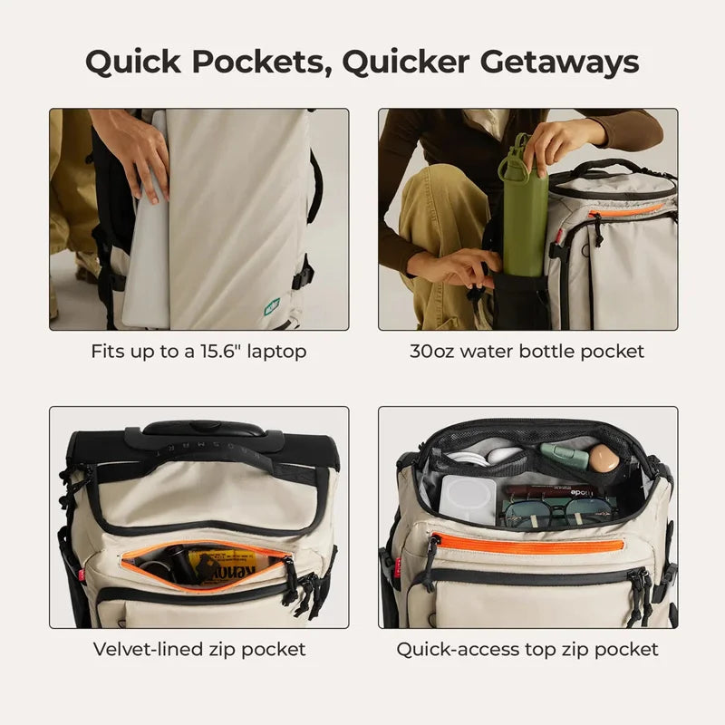 BAGSMART 43L Rolling Travel Backpack