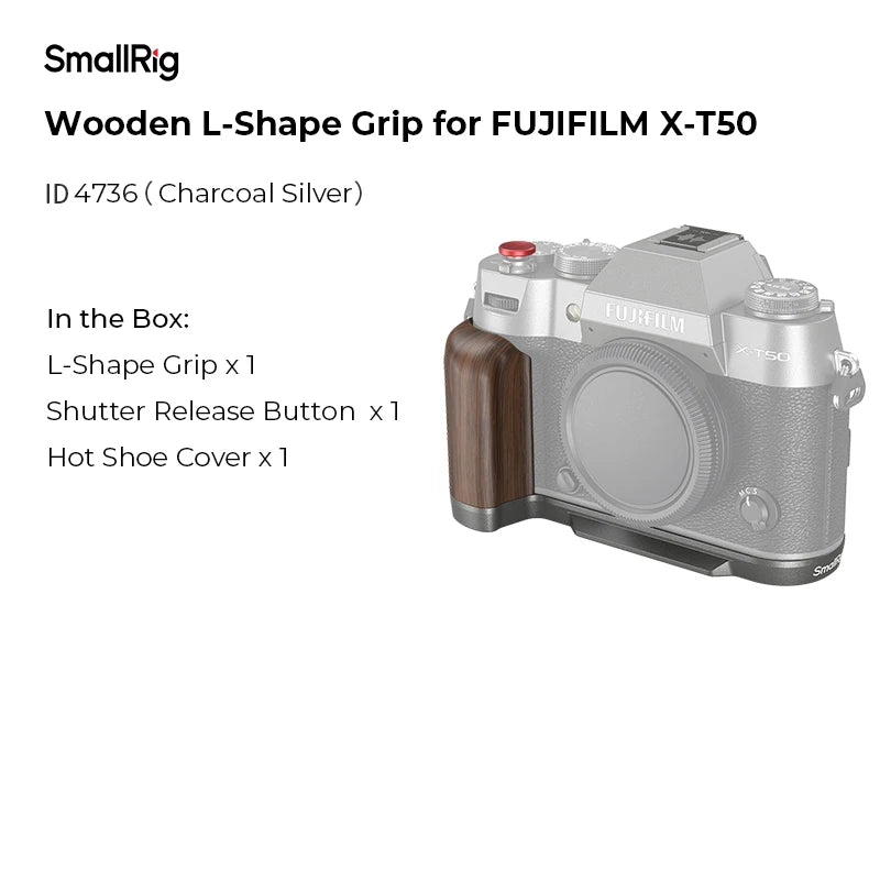 SmallRig 4735 Wooden L-Shape Grip for Fujifilm X-T50