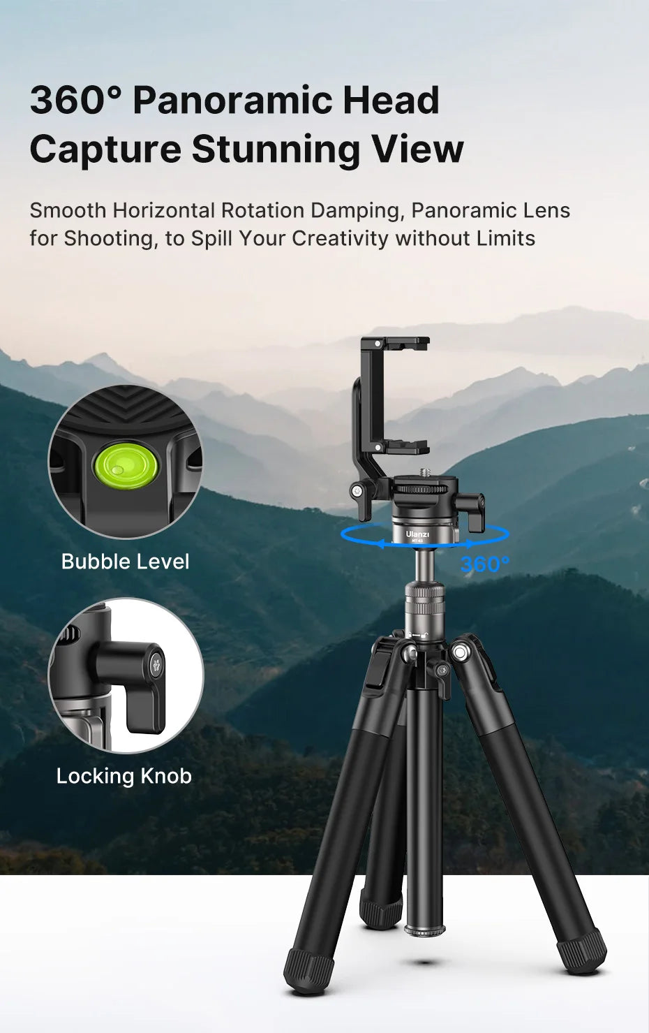 Ulanzi MT-63 26cm Mini Tripod with Panoramic Head