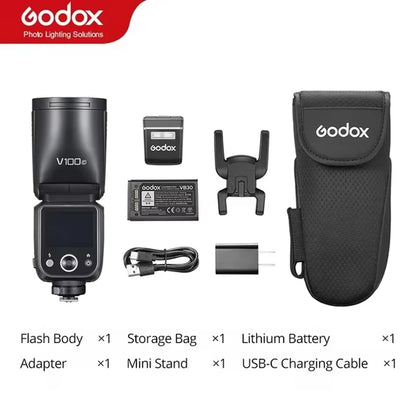 Godox V100 100Ws TTL Round Head Camera Flash