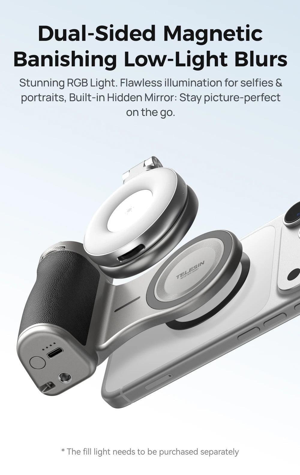 TELESIN Magnetic Smartphone Camera Grip with Remote