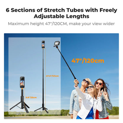 K&F 120cm Invisible Selfie Stick for Action Cameras