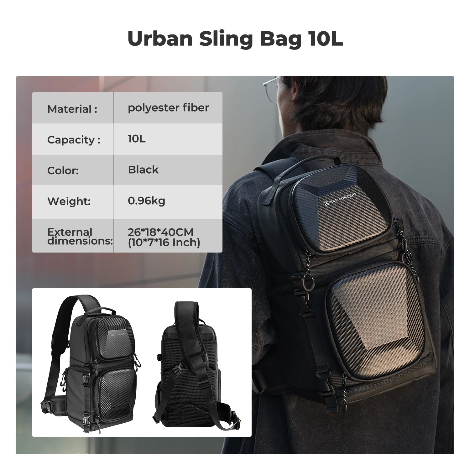 K&F Concept 10L Hardshell Camera Sling Bag