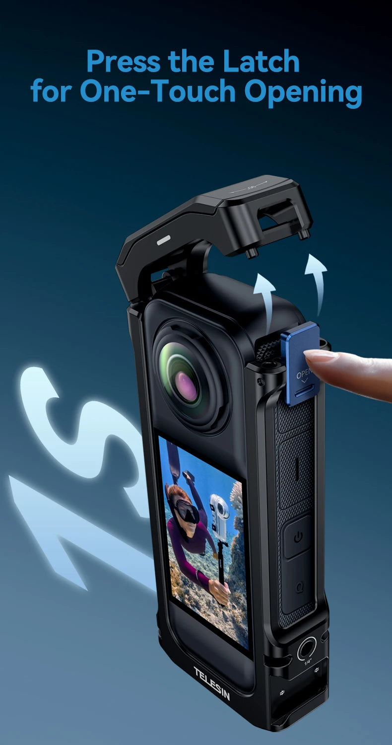 TELESIN Aluminium Frame Cage for Insta360 X4