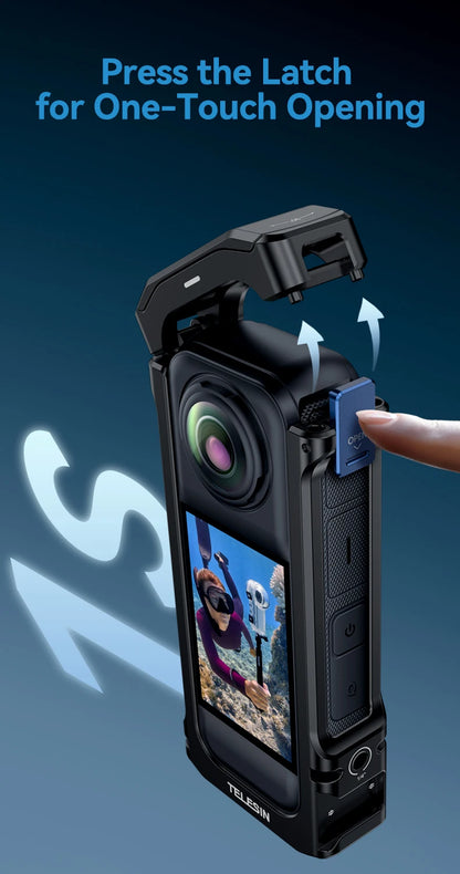 TELESIN Aluminium Frame Cage for Insta360 X4