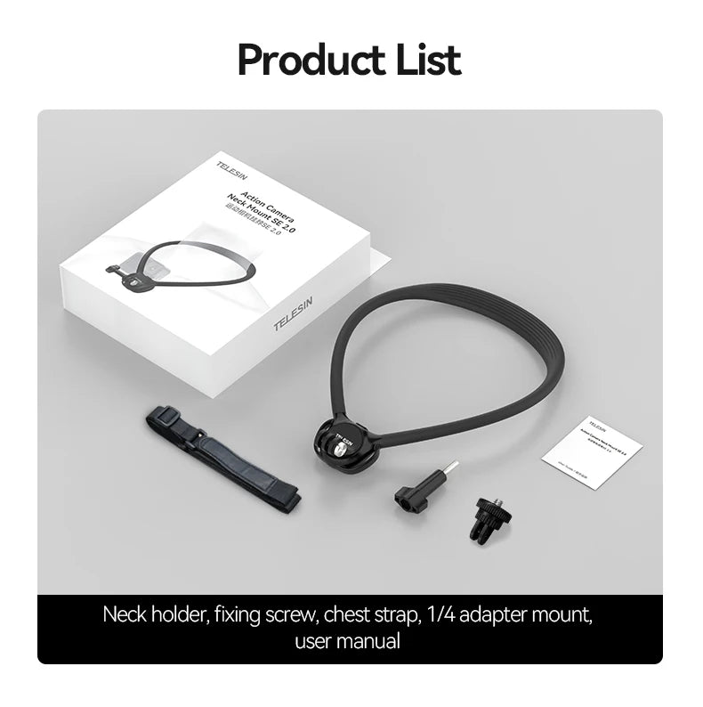 TELESIN 2-in-1 Neck Mount for Phone & Action Camera