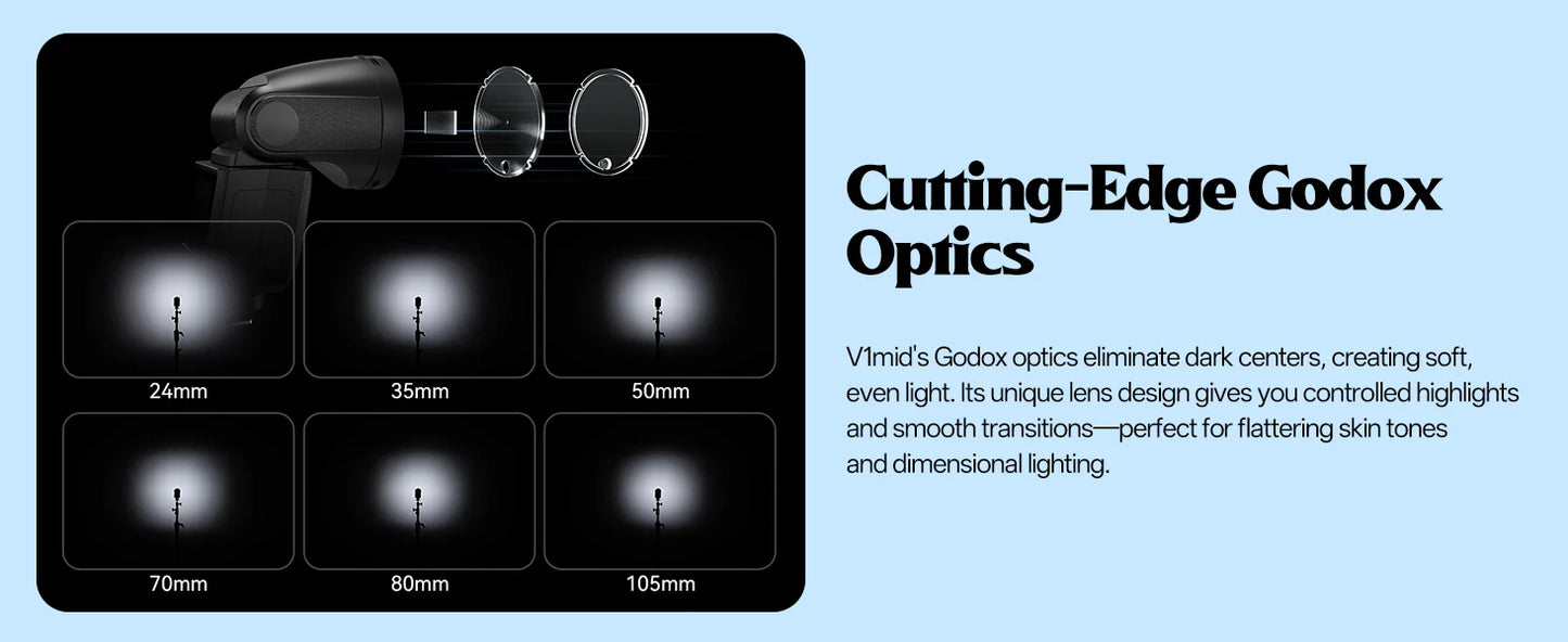 Godox V1 Mid TTL Li-Ion Round Head Camera Flash