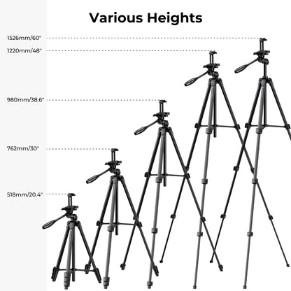 K&F B174A1 152cm Aluminium Tripod with Bluetooth Remote