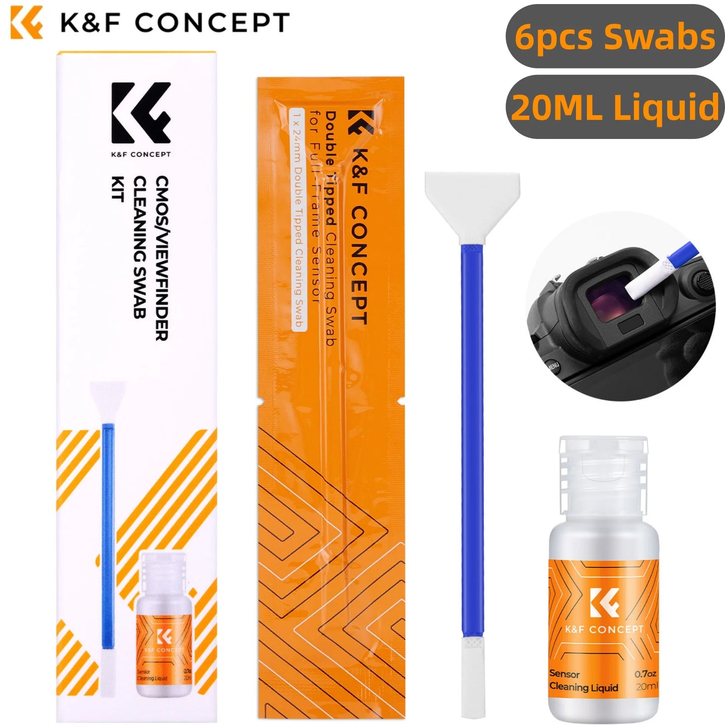 K&F Concept 2-in-1 Camera Sensor Cleaning Swab Kit