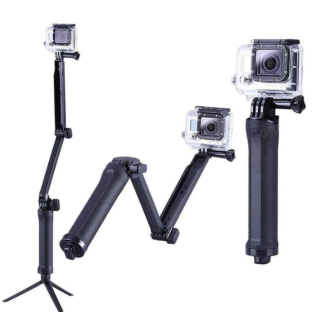 QQT 3-Way Action Camera Selfie Stick and Tripod
