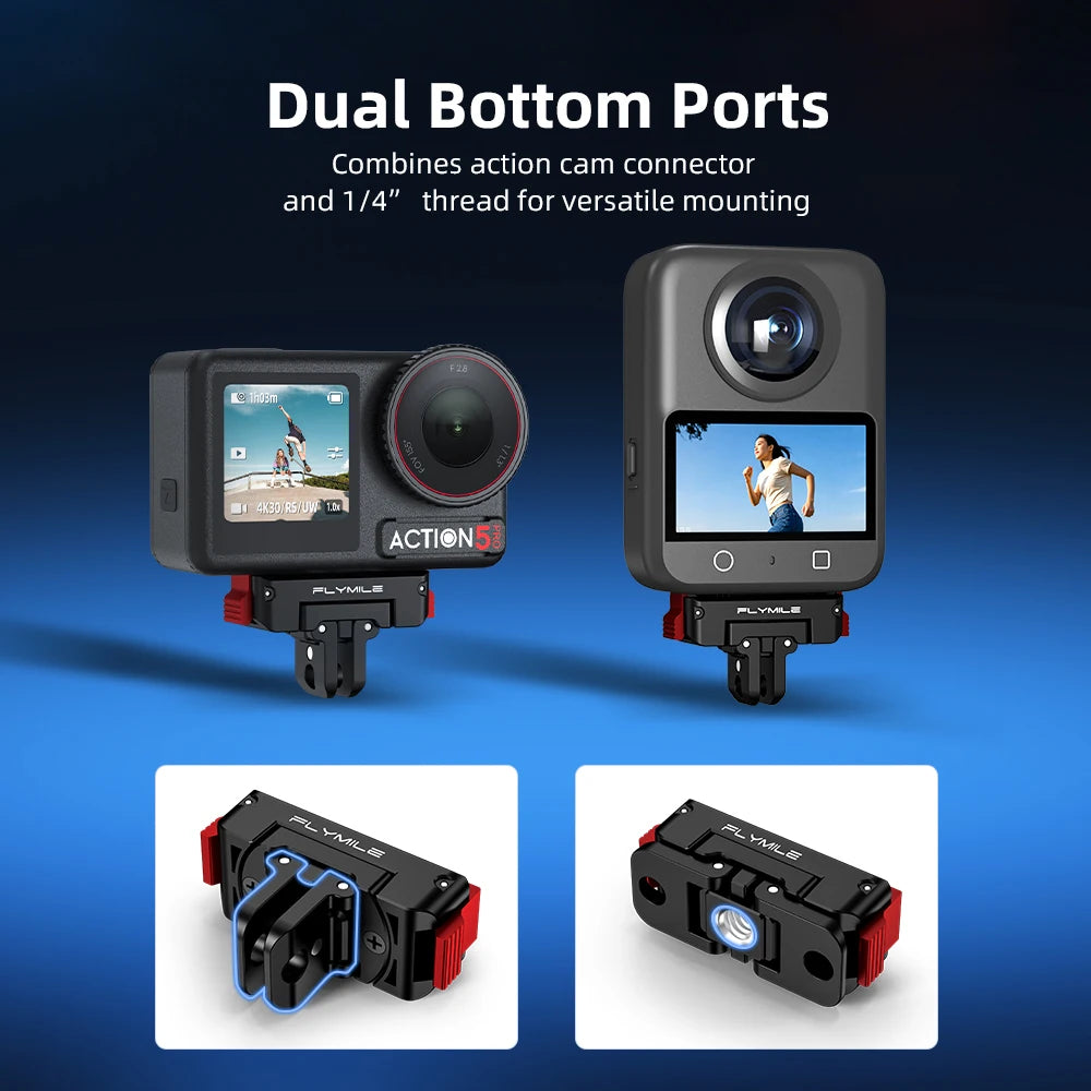 Flymile Rotating Magnetic Mount for DJI Osmo Action 3 / 4 / 5 Pro