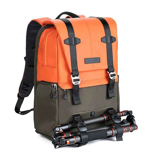 K&F CONCEPT Camera Backpack Travel Photography Bags Large Capacity Camera Case with Tripod Side Rain Cover for 15.6 Inch Laptop