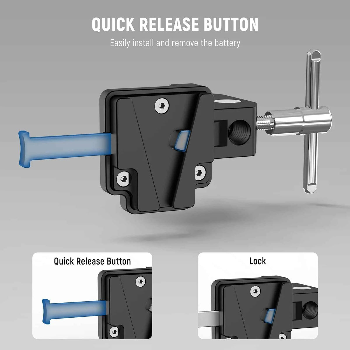 NEEWER Mini V-Mount Battery Plate with Super Crab Clamp